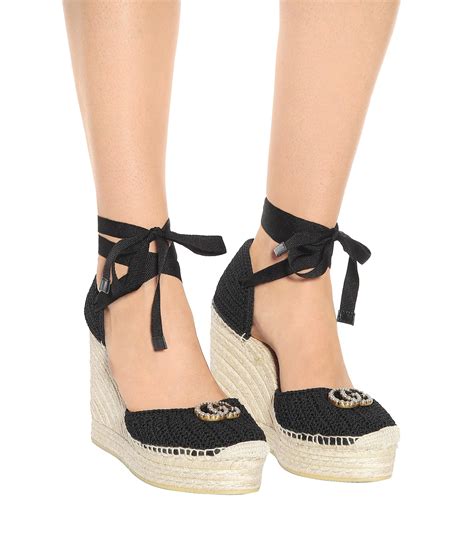 gucci espadrilles black|gucci espadrilles wedges.